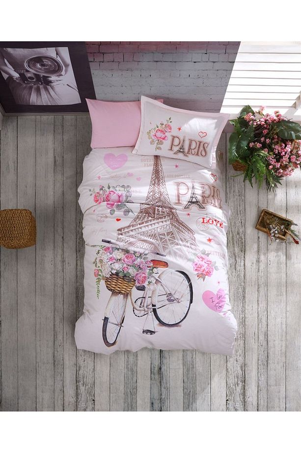 Clasy Genç Ranforce Nevresim Takımı Tek Kişilik Paris Love - 1