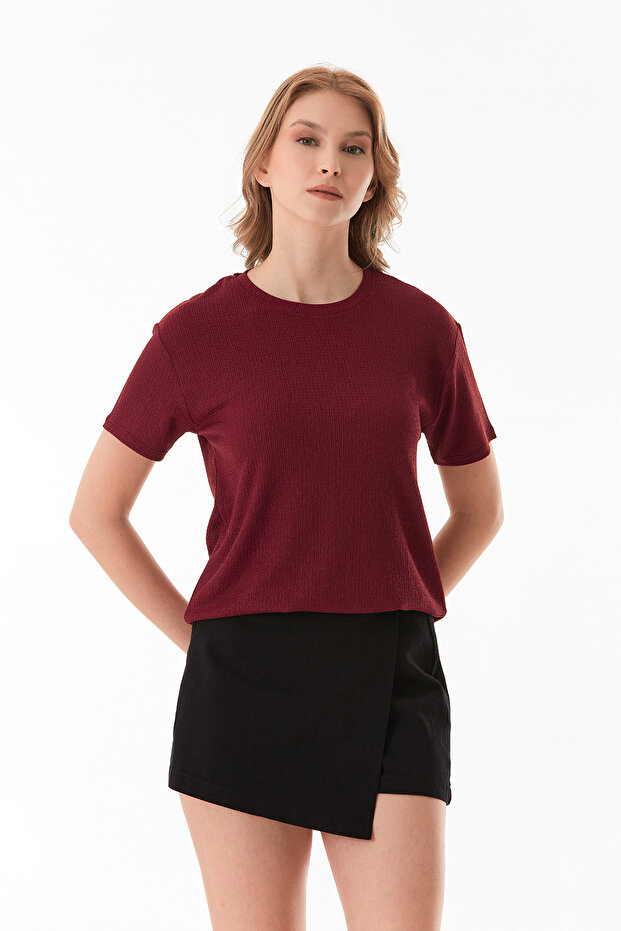 Basic Bürümcük Kumaş Tişört - 6