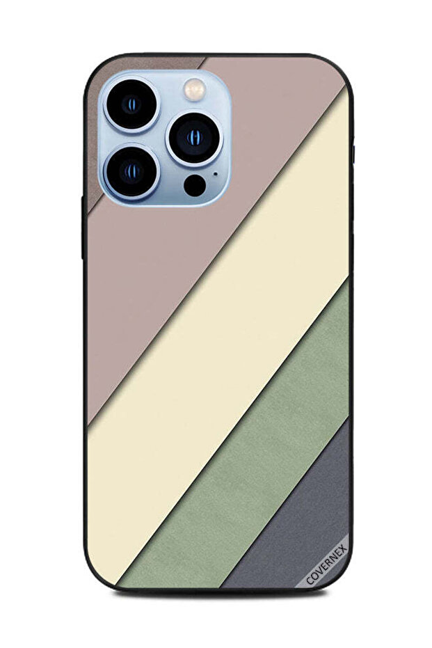 غطاء حماية لهاتف Apple iPhone 13 Pro بنمط شرائط سادة متعدد الألوان