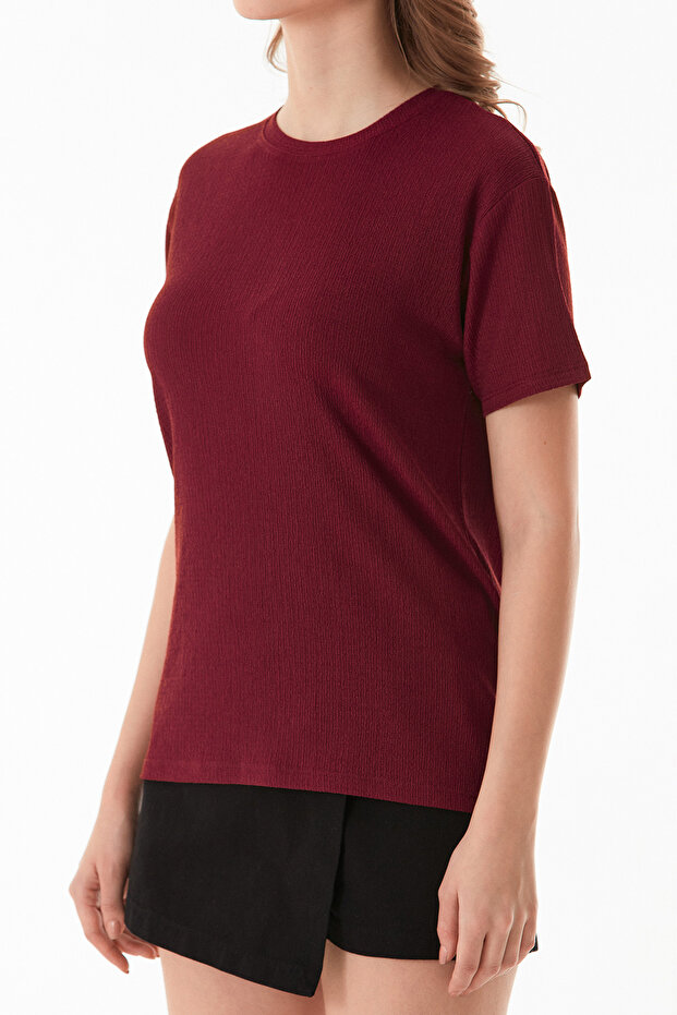 Basic Bürümcük Kumaş Tişört - 7