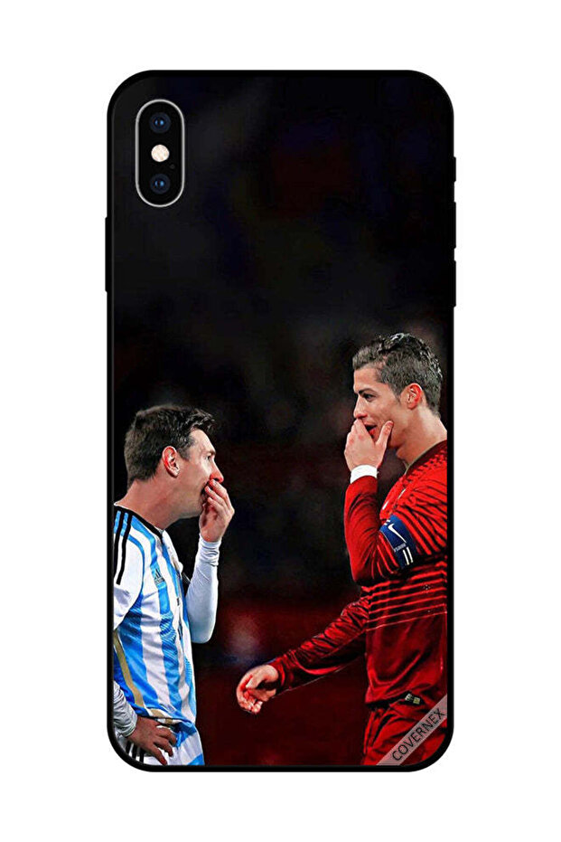 غطاء حماية لهاتف Apple iPhone XS Max رونالدو وميسي في إطار واحد