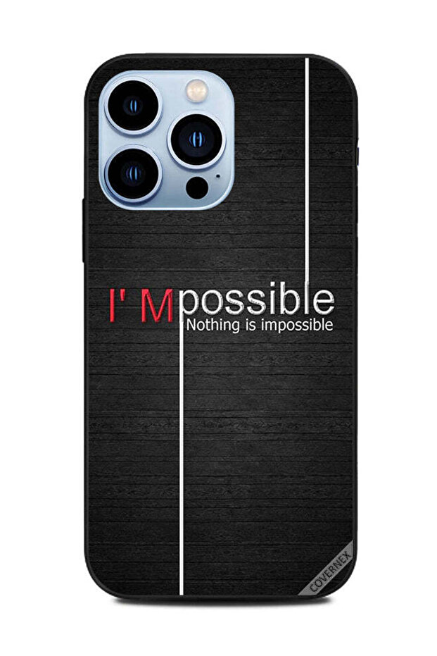 غطاء حماية لهاتف Apple iPhone 13 Pro، أنا ممكن، لا شيء مستحيل، خلفية خشبية