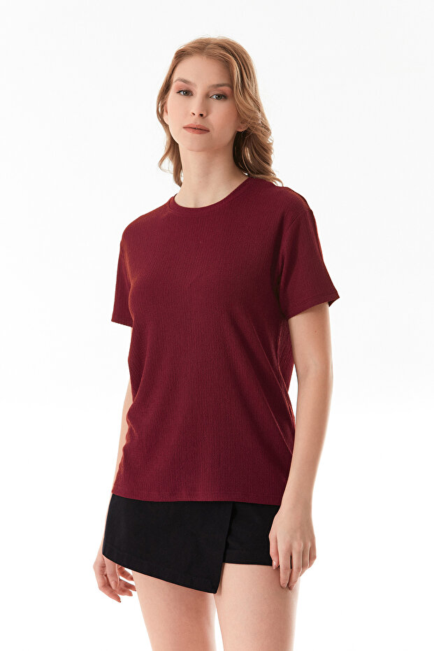 Basic Bürümcük Kumaş Tişört - 1