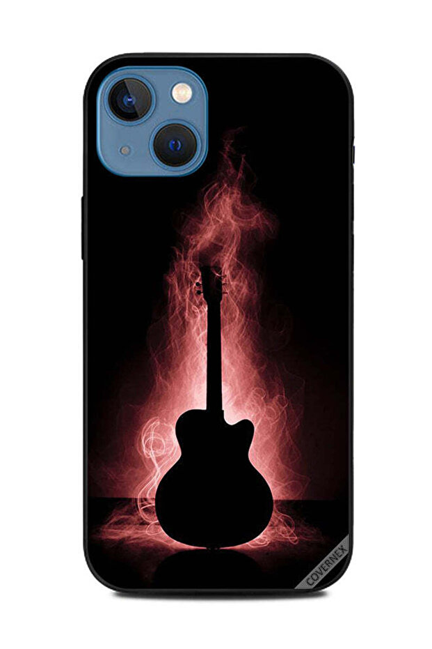 غطاء حماية لهاتف Apple iPhone 13 بتصميم انعكاس جيتار في الظلام
