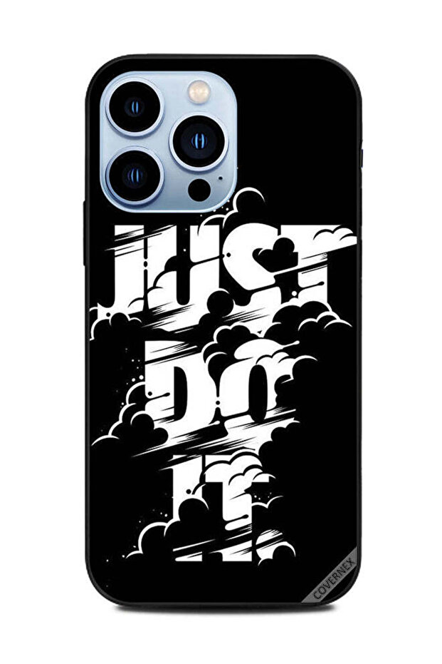 غطاء حماية لجهاز Apple iPhone 13 Pro - Just Do It - أبيض وأسود