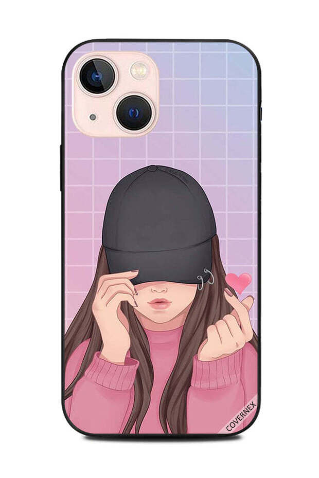 غطاء حماية لهاتف Apple iPhone 13 Mini Snap Love Black Cap Girl
