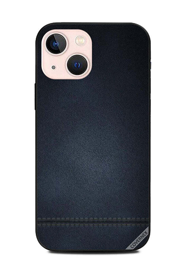 غطاء حماية لهاتف Apple iPhone 13 Mini بنقشة جينز أزرق داكن