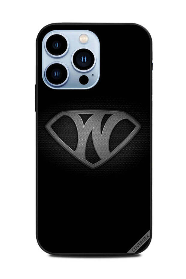 غطاء حماية لهاتف Apple iPhone 13 Pro أبجدي أبيض وأسود