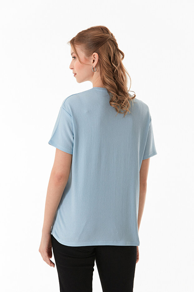 Basic Bürümcük Kumaş Tişört - 4