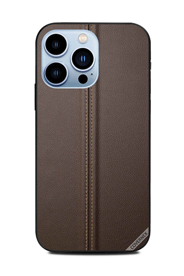 غطاء حماية لهاتف Apple iPhone 13 Pro Line من الجلد البني المتوسط