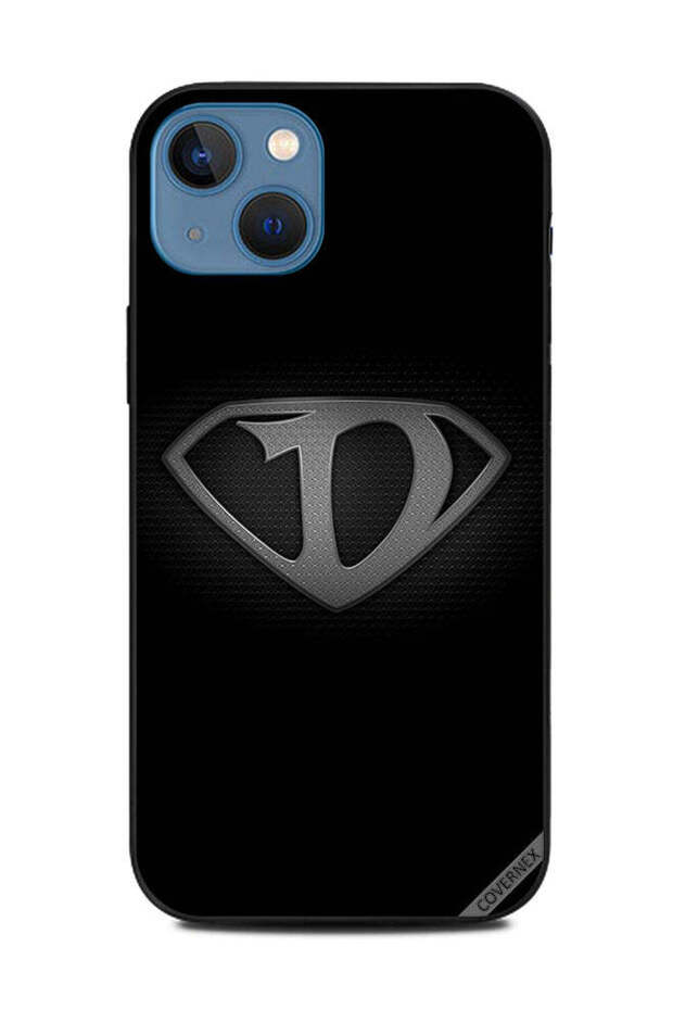 غطاء حماية لهاتف Apple iPhone 13 أبجدي أبيض وأسود D