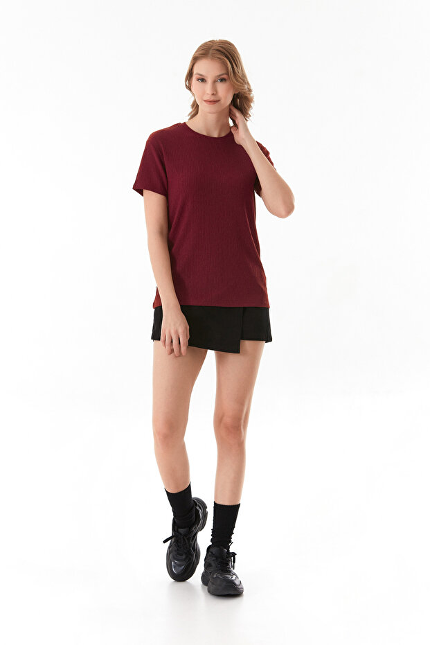 Basic Bürümcük Kumaş Tişört - 2