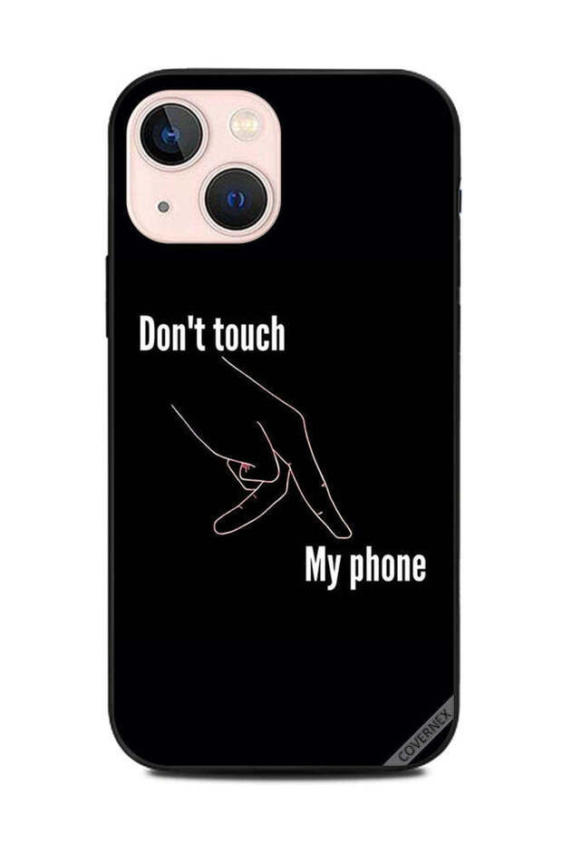 غطاء حماية لهاتف Apple iPhone 13 Mini، لا تلمس هاتفي، أبيض وأسود