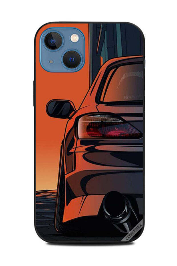 غطاء حماية لهاتف Apple iPhone 13 رسم سيارة من الخلف