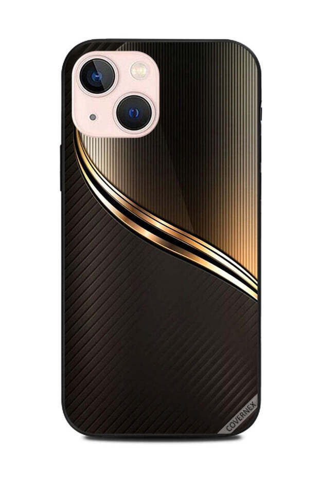 غطاء حماية لهاتف Apple iPhone 13 Mini بنمط سرقة ذهبي داكن