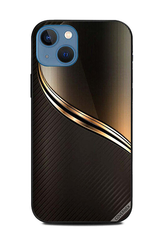 غطاء حماية لهاتف Apple iPhone 13 بنمط سرقة ذهبي داكن