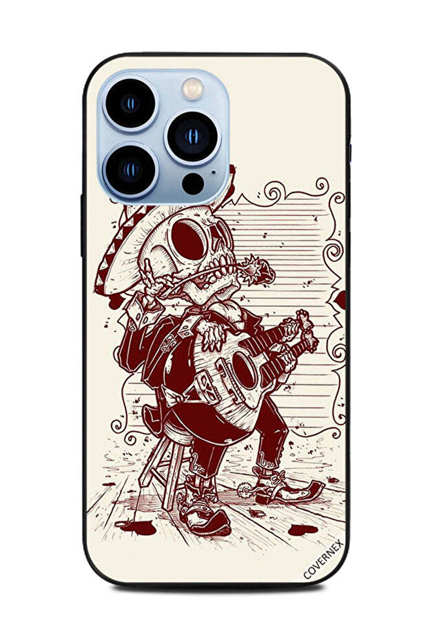 غطاء حماية لهاتف Apple iPhone 13 Pro - رأس رجل يعزف على الجيتار