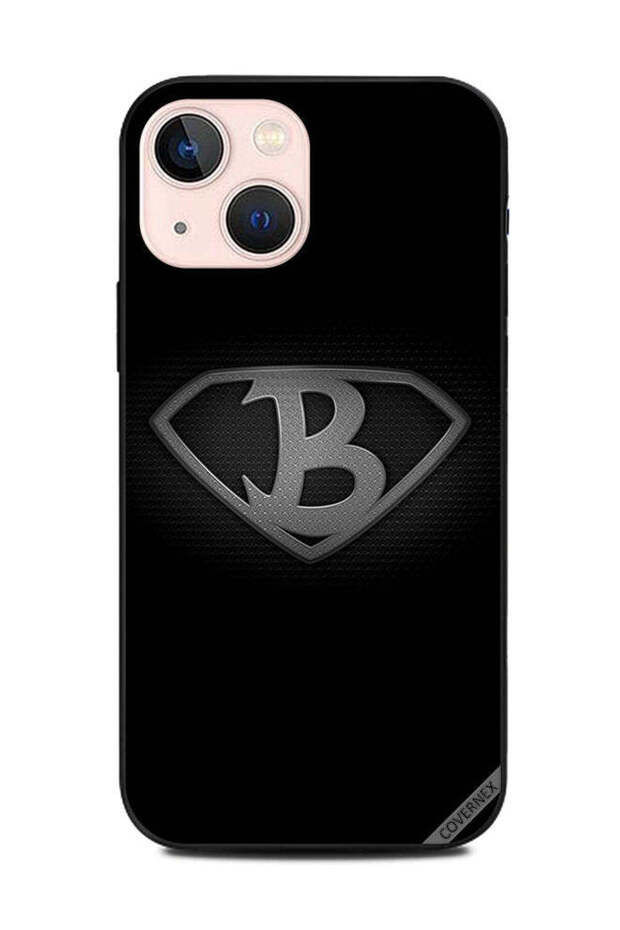 غطاء حماية لهاتف Apple iPhone 13 Mini أبجدي أبيض وأسود B