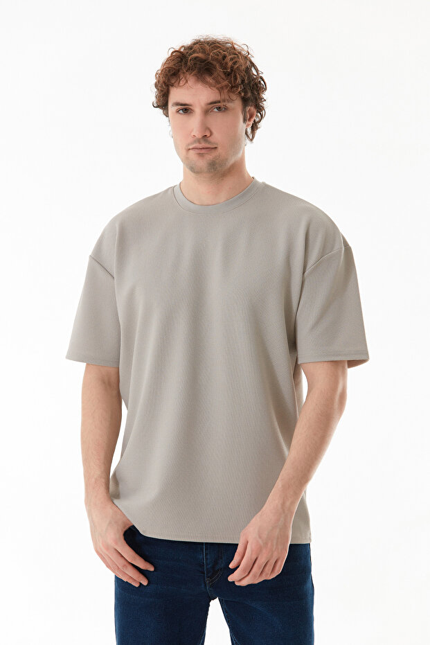 Basic Bisiklet Yaka Tişört - 1