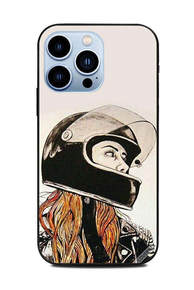 غطاء حماية لهاتف Apple iPhone 13 Pro - فتاة راكبة الدراجات النارية