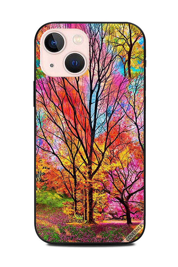 غطاء حماية لهاتف Apple iPhone 13 Mini - غابة ملونة