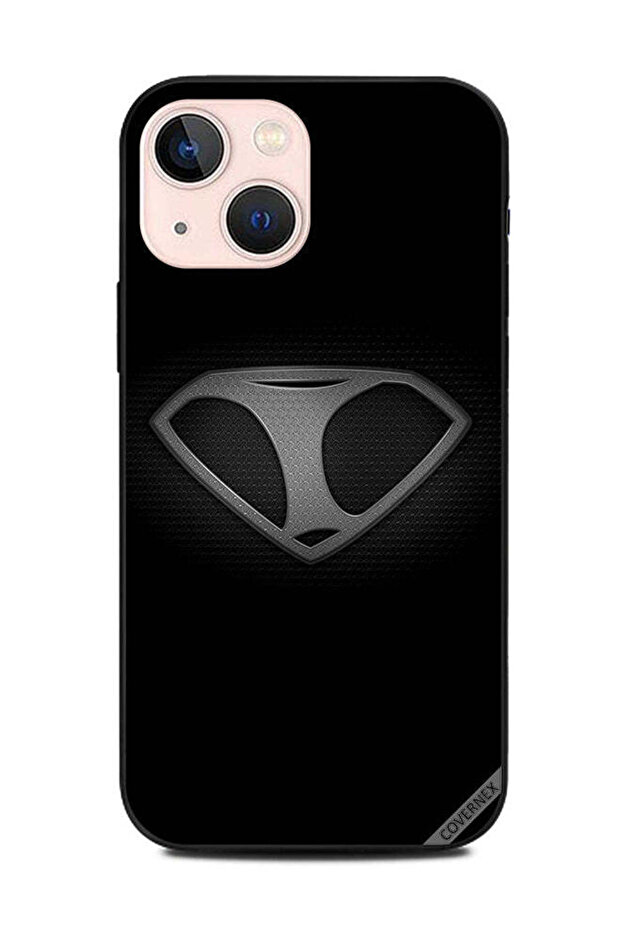 غطاء حماية لهاتف Apple iPhone 13 Mini أبجدي أبيض وأسود I
