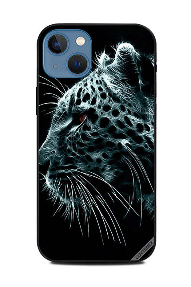 غطاء حماية لهاتف Apple iPhone 13 بتصميم فن قلم النمر