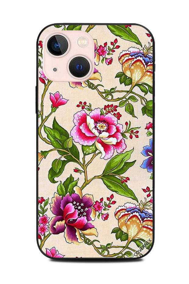 غطاء حماية لهاتف Apple iPhone 13 Mini برسومات زهور فنية
