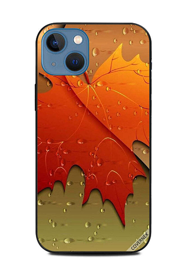 غطاء حماية لهاتف Apple iPhone 13 قطرات الماء على أوراق الخريف