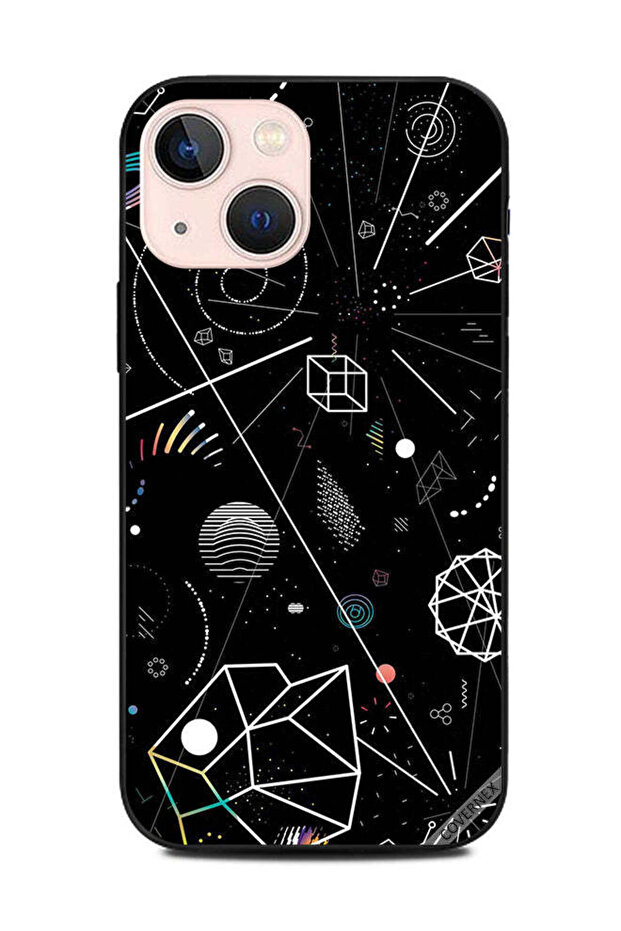 غطاء حماية لهاتف Apple iPhone 13 Mini بأشكال هندسية