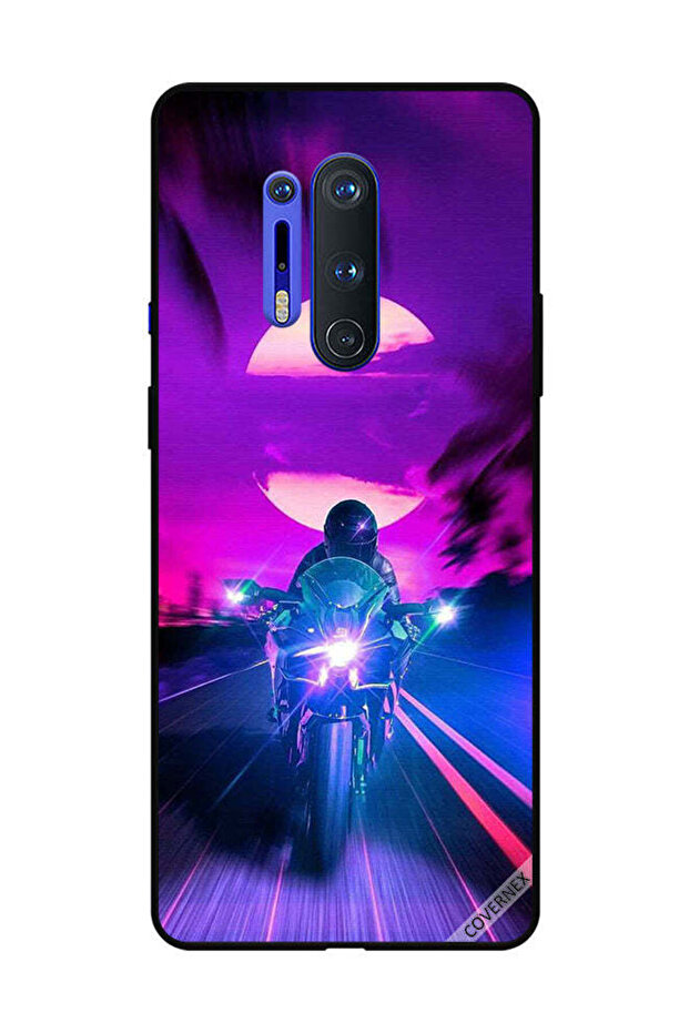 غطاء حماية لهاتف OnePlus 8 Pro - راكب الدراجة النارية يترك القمر خلفه