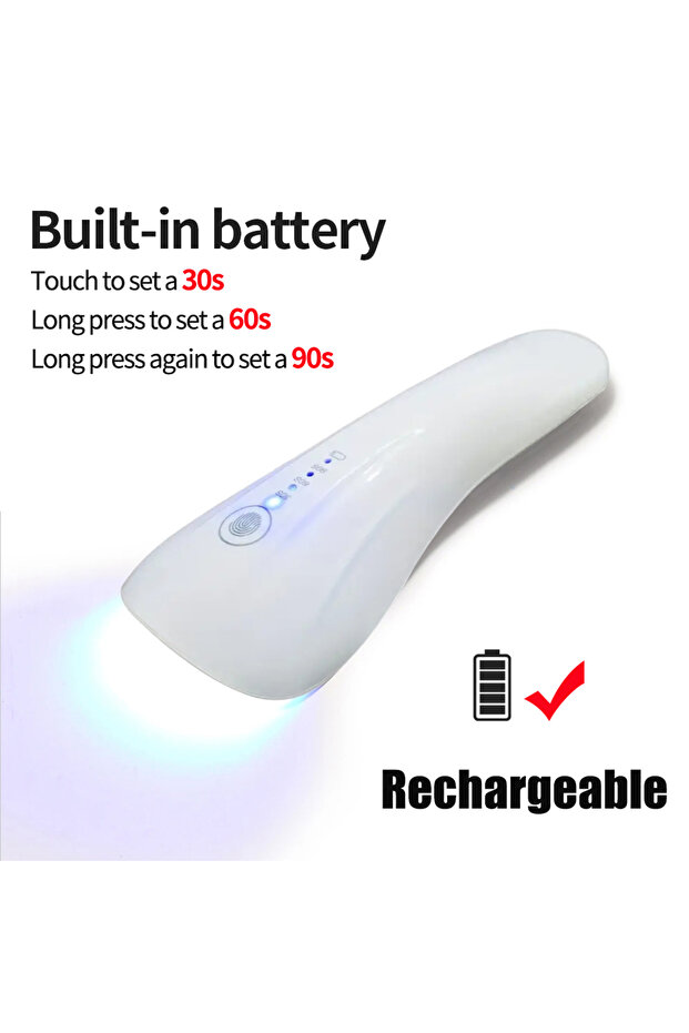 مصباح LED محمول بالأشعة فوق البنفسجية من لينماندا، أبيض اللون، مزود بمنفذ USB، لتجفيف الأظافر، قابل لإعادة الشحن، صغير الحجم، مناسب للعناية بالأظافر