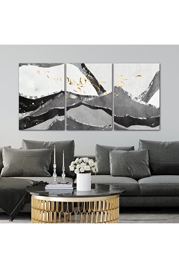 ثلاث لوحات خشبية ام دي اف مقاس 120x60 سم