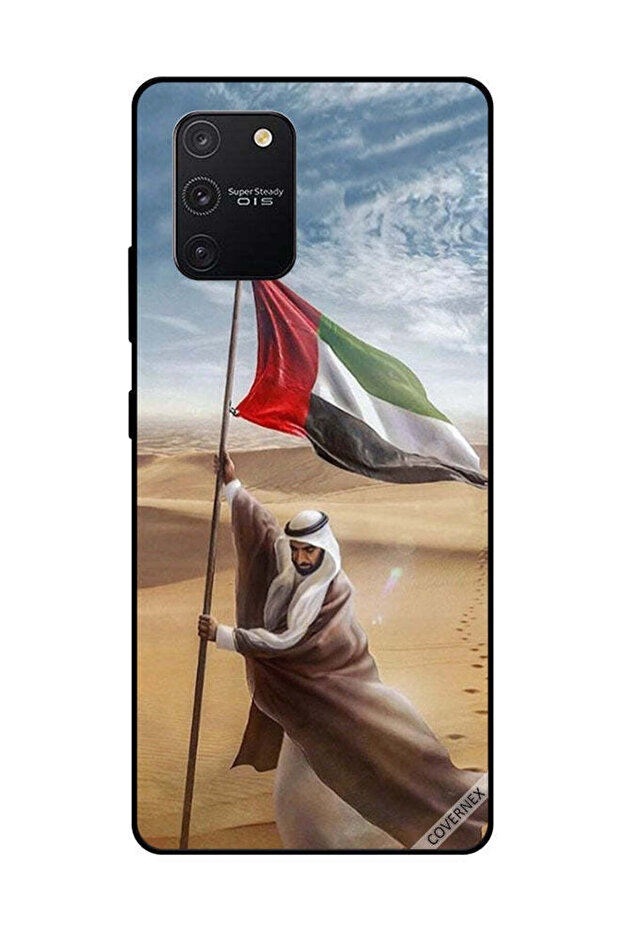 غطاء حماية لهاتف سامسونج جالاكسي إس ١٠ لايت - علم الإمارات العربية المتحدة - زايد