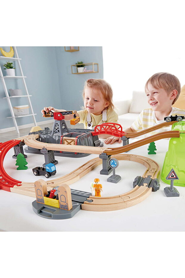 Set tren construcții, Hape, 50 piese, multicolor - 2