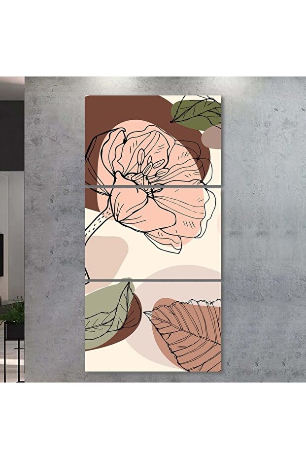 ثلاث لوحات خشبية ام دي اف مقاس 120x60 سم