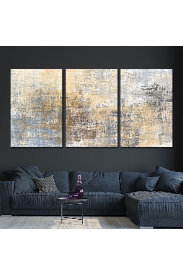 ثلاث لوحات خشبية ام دي اف مقاس 120x60 سم