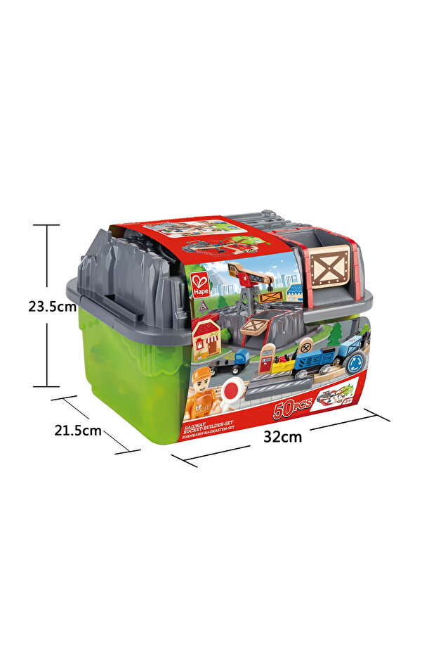 Set tren construcții, Hape, 50 piese, multicolor - 3