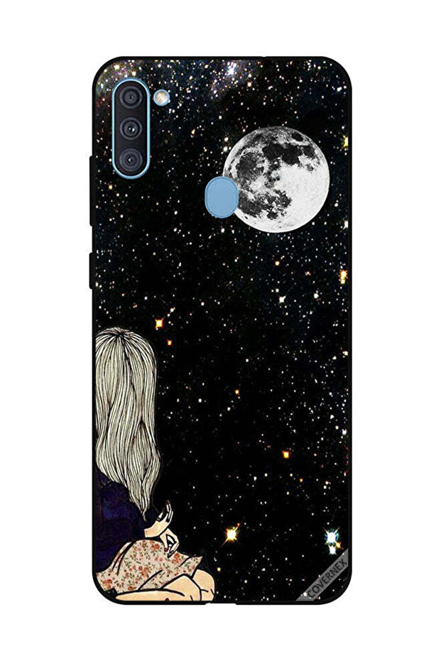 Protective Case Cover For Samsung Galaxy A11 Looking At Moon
