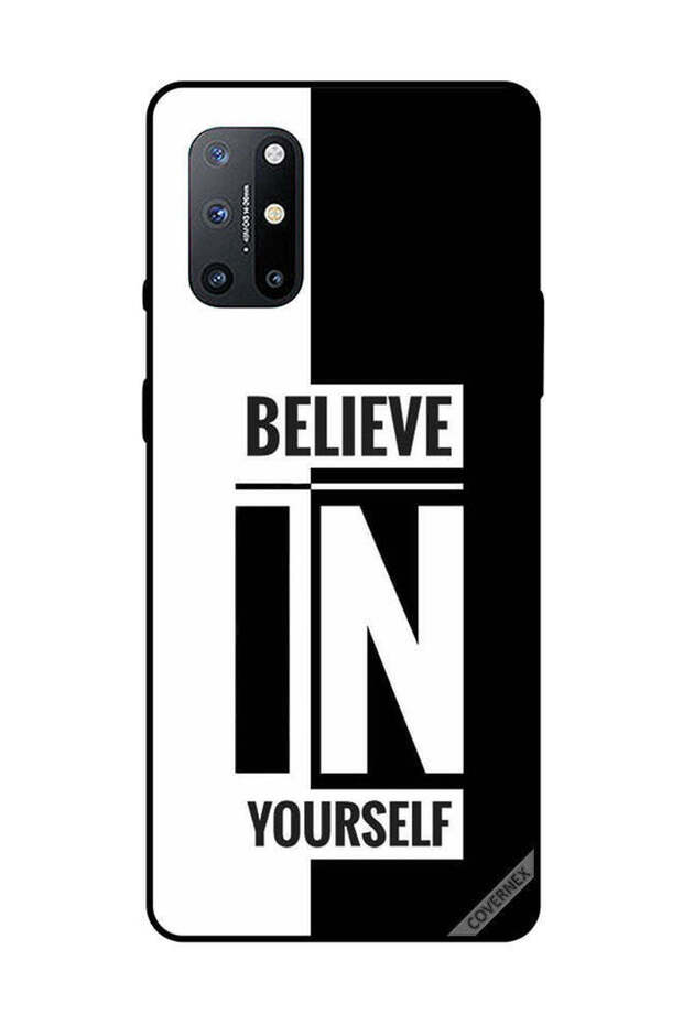 غطاء حماية لهاتف OnePlus 8T - ثق بنفسك - أسود وأبيض