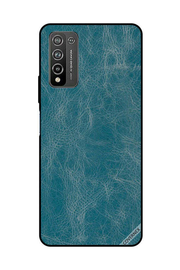 غطاء حماية لهاتف Honor 10X Lite بنمط جلدي أزرق