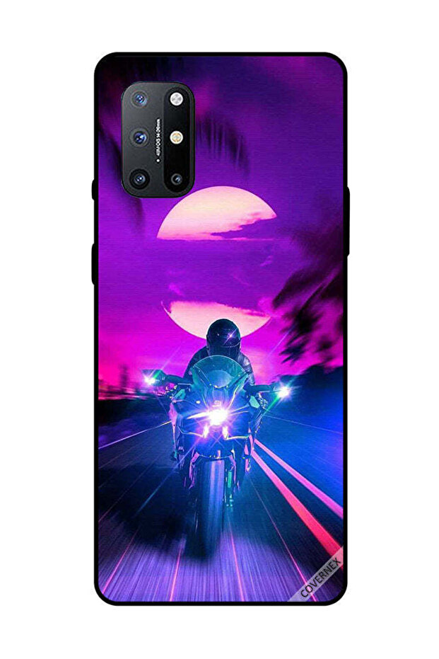 غطاء حماية لهاتف OnePlus 8T راكب الدراجة النارية يترك القمر خلفه