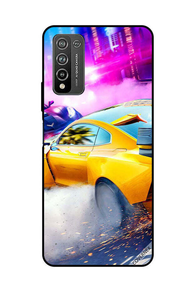 غطاء حماية لهاتف Honor 10X Lite - سيارة صفراء