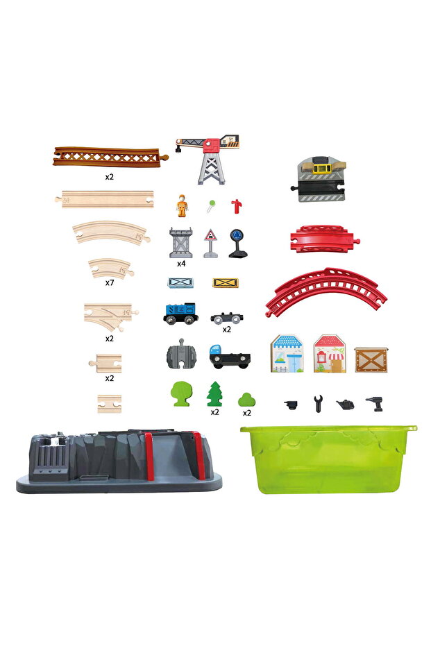 Set tren construcții, Hape, 50 piese, multicolor - 5