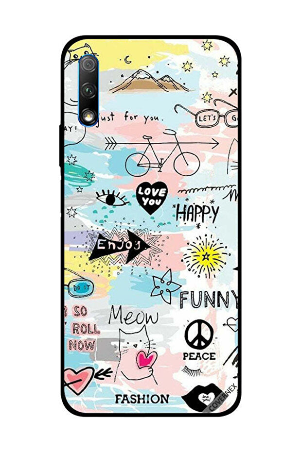 غطاء حماية لهاتف Honor 9X Doodle Meow Enjoy