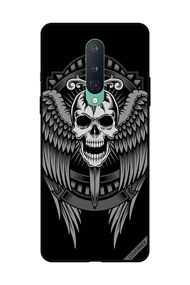 غطاء حماية لهاتف OnePlus 8 بتصميم جمجمة وأجنحة نسر