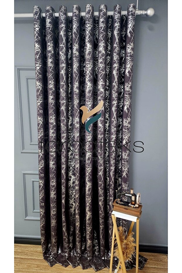 Gray Smoked Silver Gray Foil Rustic Curtain Eyelet Ring Pipe Ring Decorative Curtain