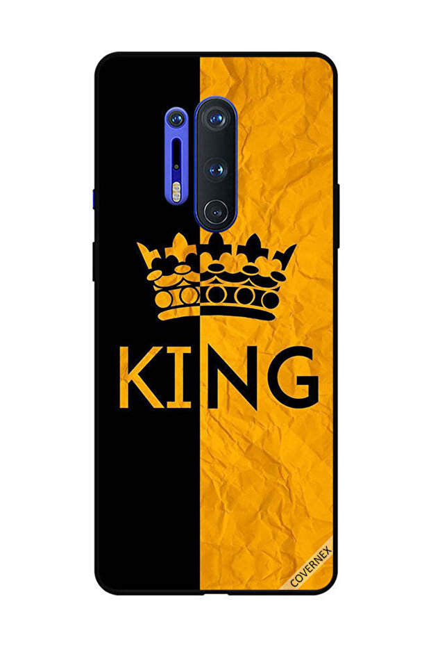 غطاء حماية لهاتف OnePlus 8 Pro كينج أسود وأصفر