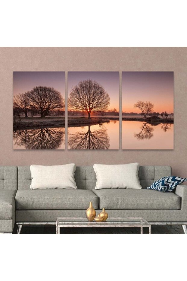 ثلاث لوحات خشبية ام دي اف مقاس 120x60 سم