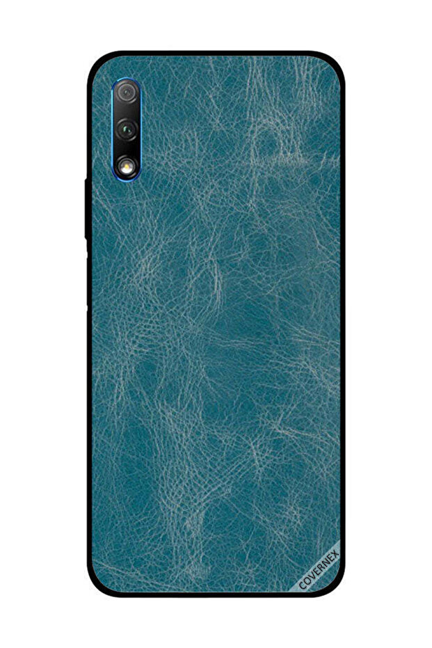 غطاء حماية لهاتف Honor 9X بنمط جلدي أزرق
